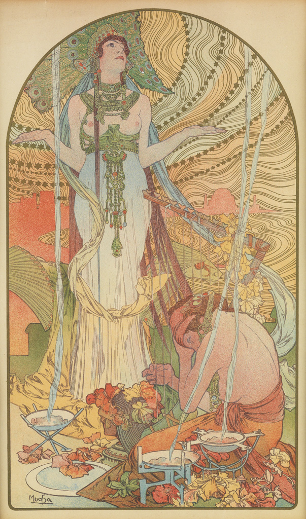 ALPHONSE MUCHA (1860-1939). [SALAMMBÔ.] 1897. 15x9 inches, 39x23 cm. [F. Champenois, Paris.]